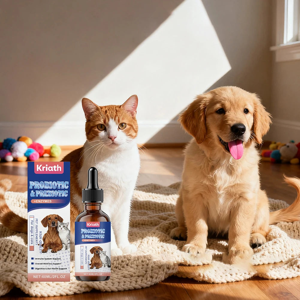 60ml Probiotic Care Drops For Dogs Cats Supports Health Digestion & Immunity Reduces Upset Stomach & Discomfort Health Pet Drops