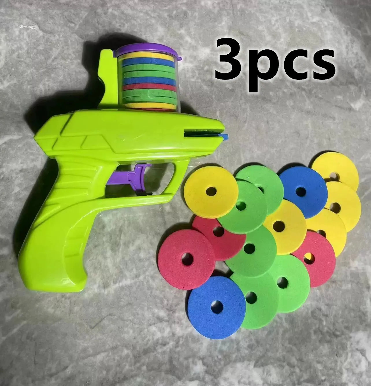 Kids Outdoor Game Foam Disc Gun Toy Flying Disc Shooting Launcher Gun Double Parent-child Interactive Children Toy