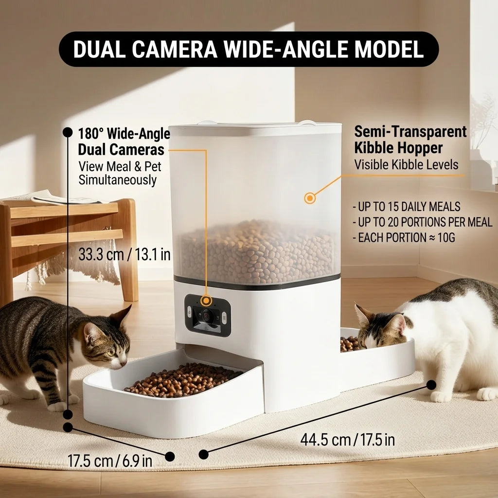 6L Large capacity Cat Smart Pet Feeder Wi-Fi & Camera Controlled Feeder 2 million pixel Automatic Dog & Cat Food Dispenser