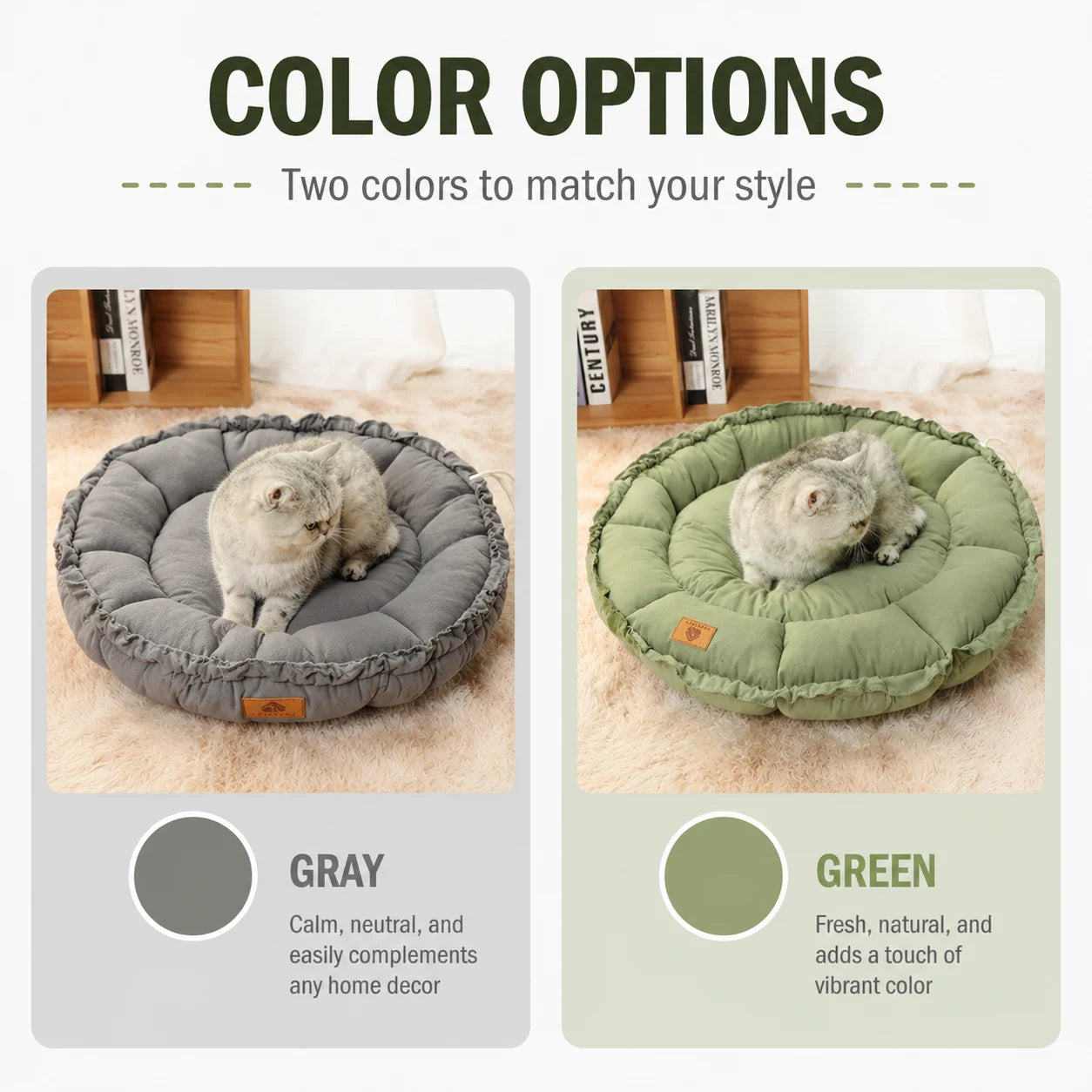 Round Cat Dog Bed Basket Plush Warm Winter Pet Cushion Nest Soft Sofa Sleeping Mat Reversible Shrink Drawstring Bed for Kittens