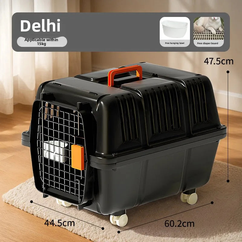 Pet Carrier Hard Plastic Travel Crate for Cats and Small Dogs Ventilated Car Kennel with Sturdy Handle for Outdoor Hiking