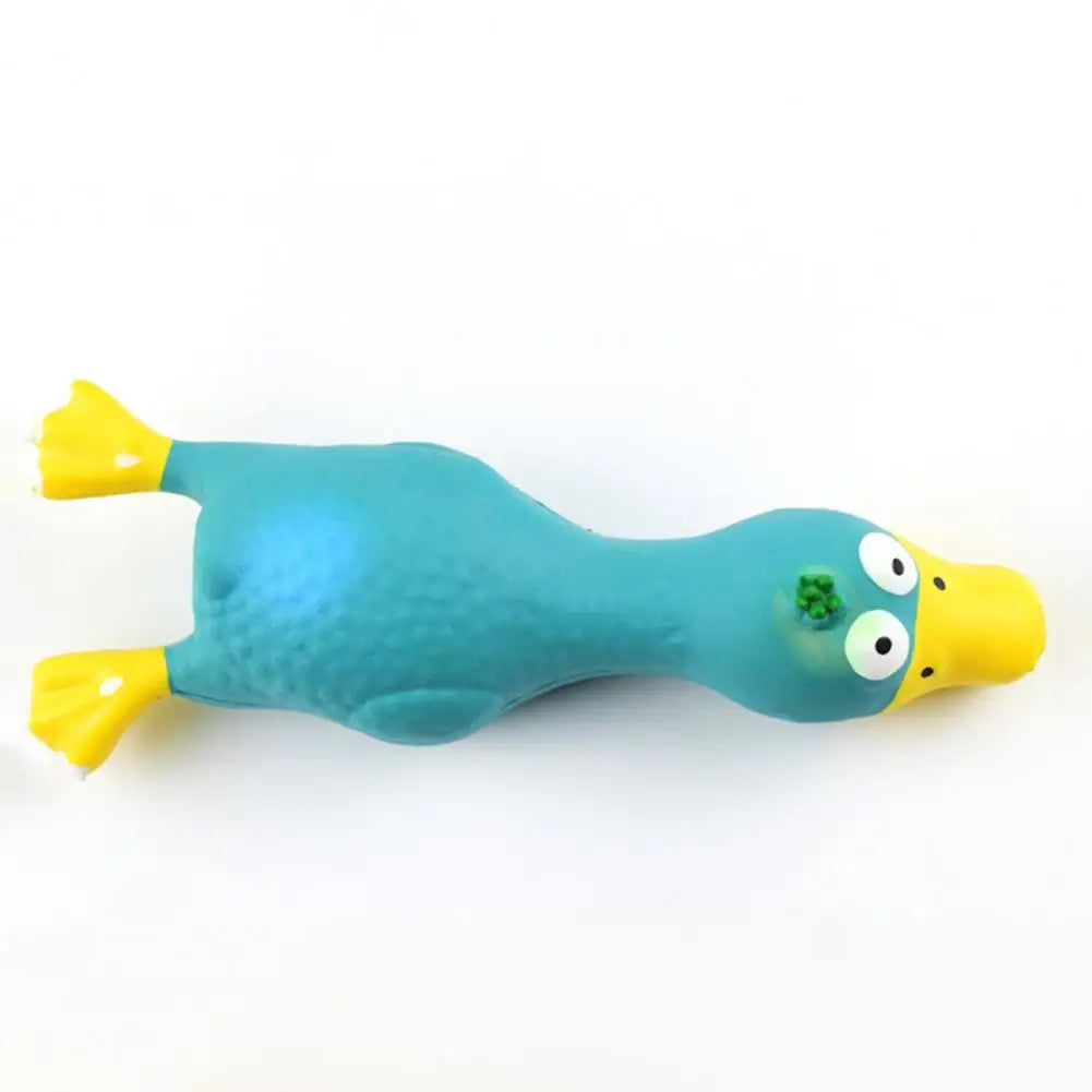 17*6.5cm Latex Chicken Dog Toy With Sound Boredom Relief Teeth Cleaning Molar Bite-Resistant Funny Squeaky Chicken Dog Chew Toy