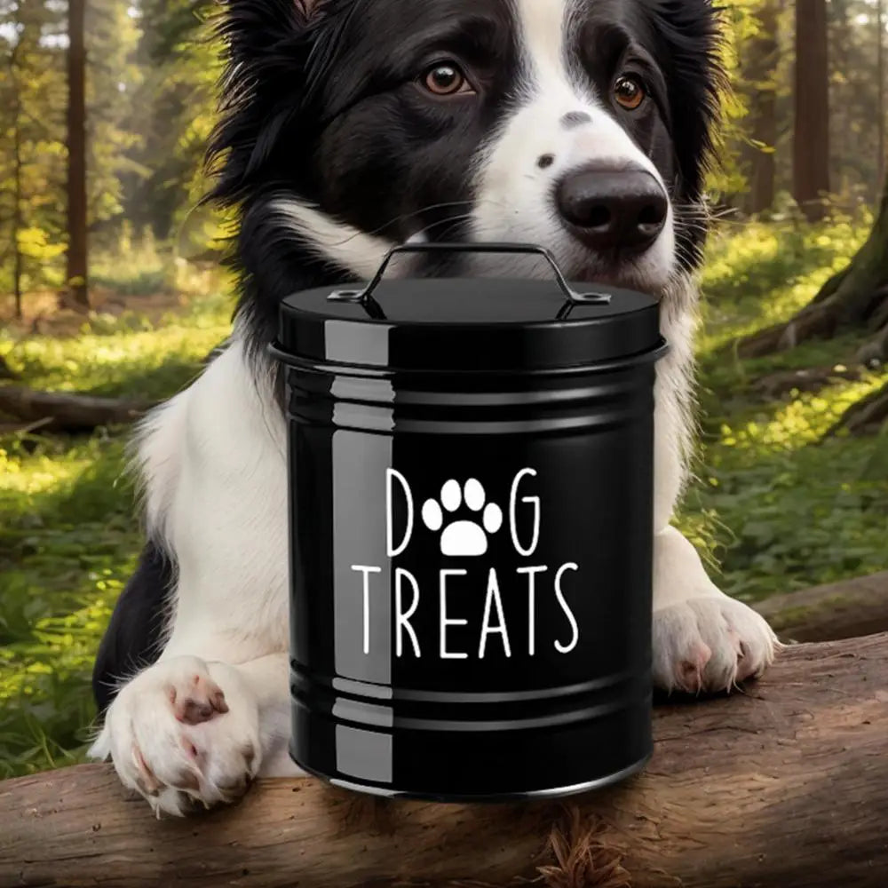 Dog Food Container Airtight Pet Food Storage Bin with Handle and Lid Metal Container for Puppy Cat Bird Feeding Snacks Organizer