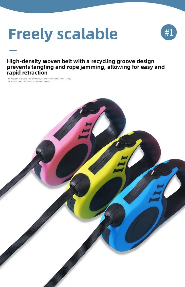 3 /5 M Dog Leash for Small Dogs Cat Automatic Retractable Durable Nylon Lead Puppy Outdoor Travel Walking Hiking Traction Rope