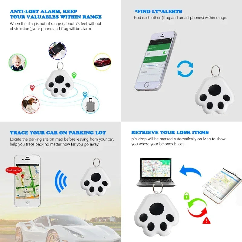Dog Paw Mini GPS Tracker Cat Dogs Children Elderly Anti Lost Device Intelligent Tracking Locator Pet Collar Accessories Supplies