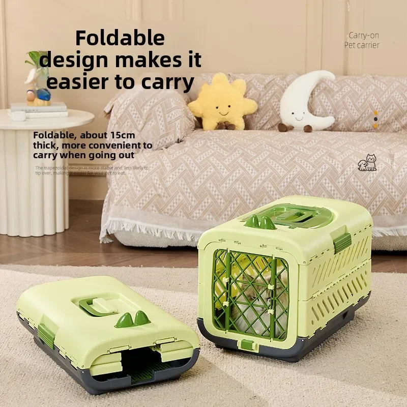 Foldable Large Pet Airline Carrier Portable Travel Kennel Cat Dog Cage Dog Accessories Foldable Cat Carrier Pet Carrier Luxury