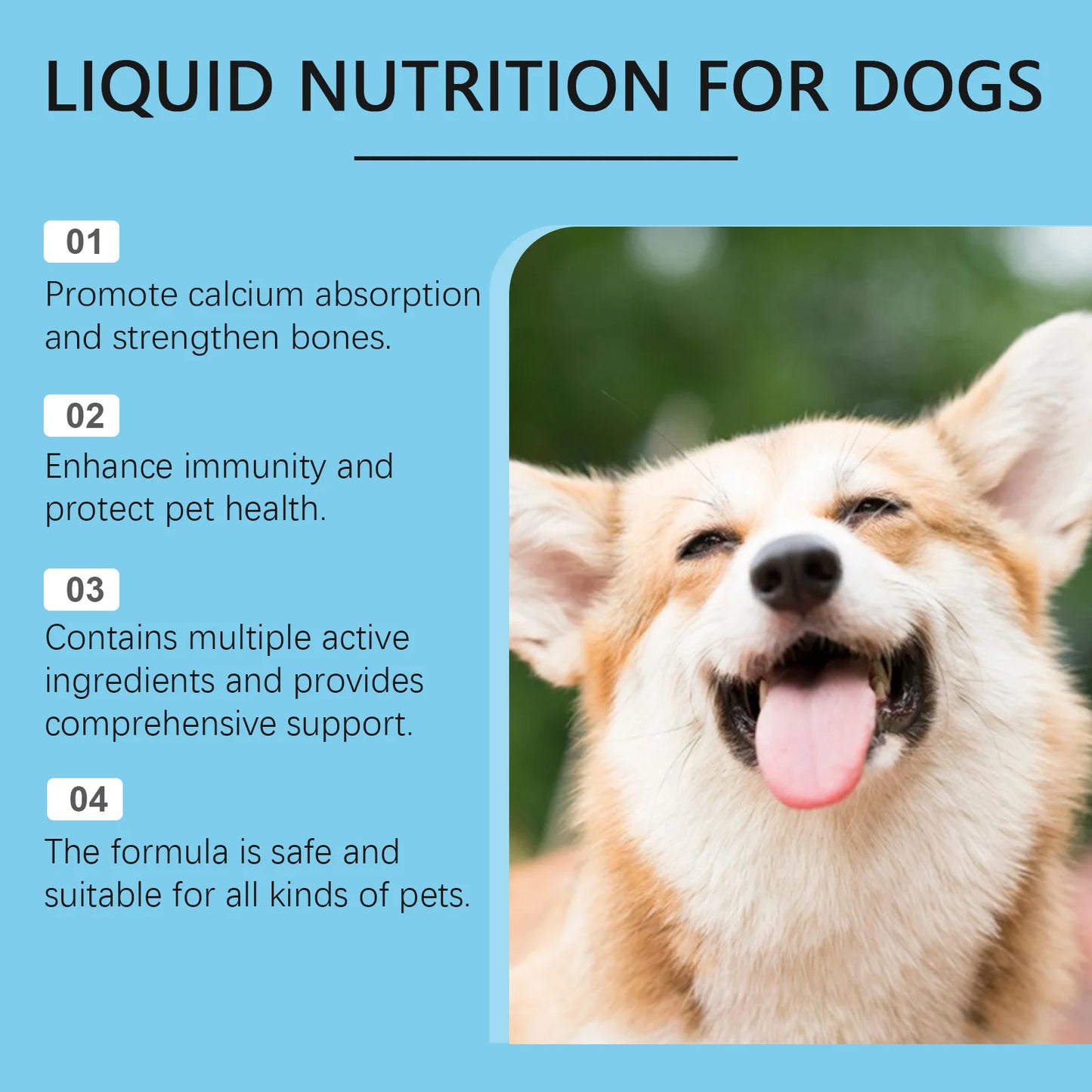 Strong Bones Pet Vitamin Supplement Drops Promote Calcium Absorption Boost Immunity Enhance Vitality Dietary Supplement Drops