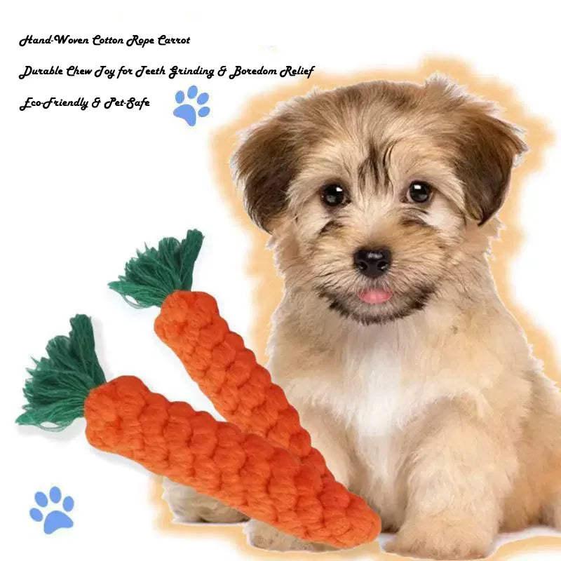 Chew Toys For Small Dogs Puppy Cleaning Teeth Bite Resistant Carrot Cotton Rope Pet Playing Toy Accessories Pet Supplies