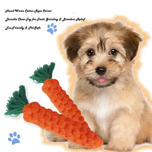 Chew Toys For Small Dogs Puppy Cleaning Teeth Bite Resistant Carrot Cotton Rope Pet Playing Toy Accessories Pet Supplies
