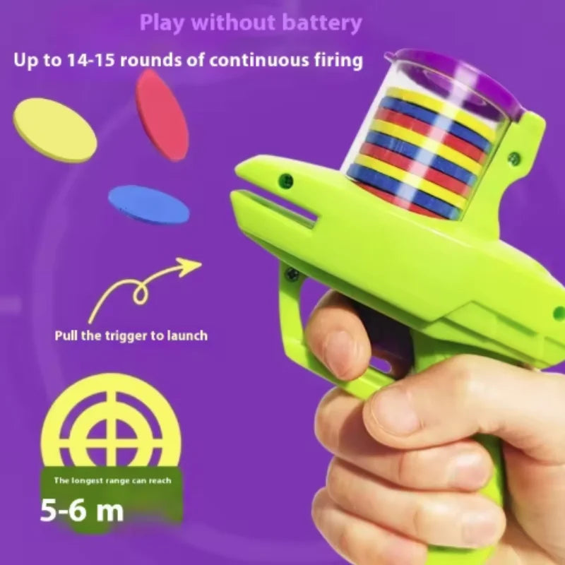 Funny Cat Toys Creative Turnip Gun with Reusable Foam Flying Disc Pet Hunting Interactive Toy Dog Cat Pet Supplies