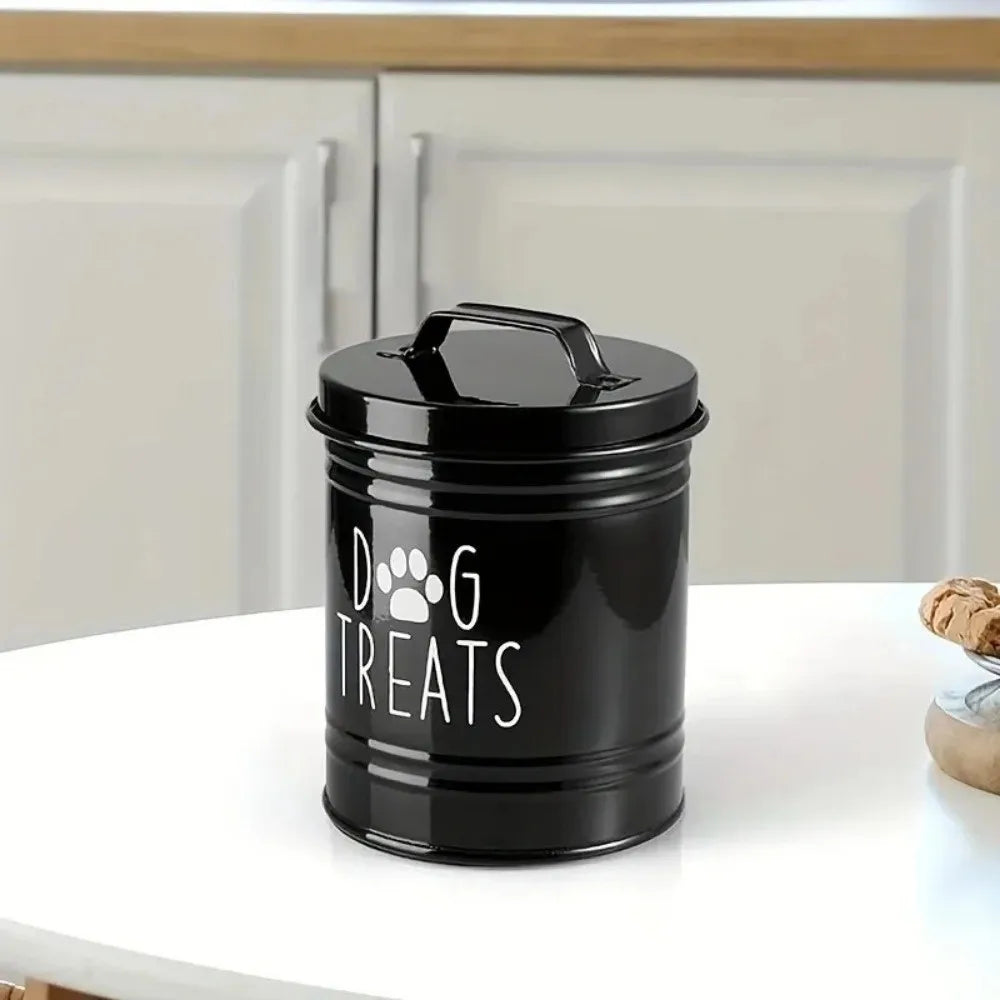 Large Capacity Dog Food Storage Container Airtight with Lids Pet Treat Container Moisture-Proof Metal Dog Treat Jar