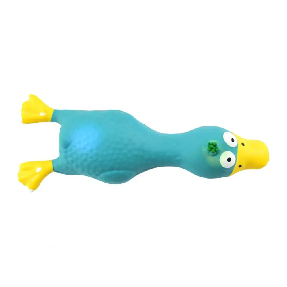 17*6.5cm Latex Chicken Dog Toy With Sound Boredom Relief Teeth Cleaning Molar Bite-Resistant Funny Squeaky Chicken Dog Chew Toy