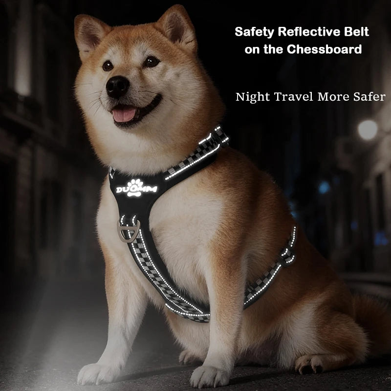 Escape Proof Dog Harness Soft Padded Full Body Pet Harness Reflective Adjustable No Pull Vest with Lift Handle and Leash Clip
