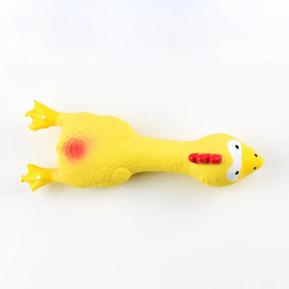 17*6.5cm Latex Chicken Dog Toy With Sound Boredom Relief Teeth Cleaning Molar Bite-Resistant Funny Squeaky Chicken Dog Chew Toy