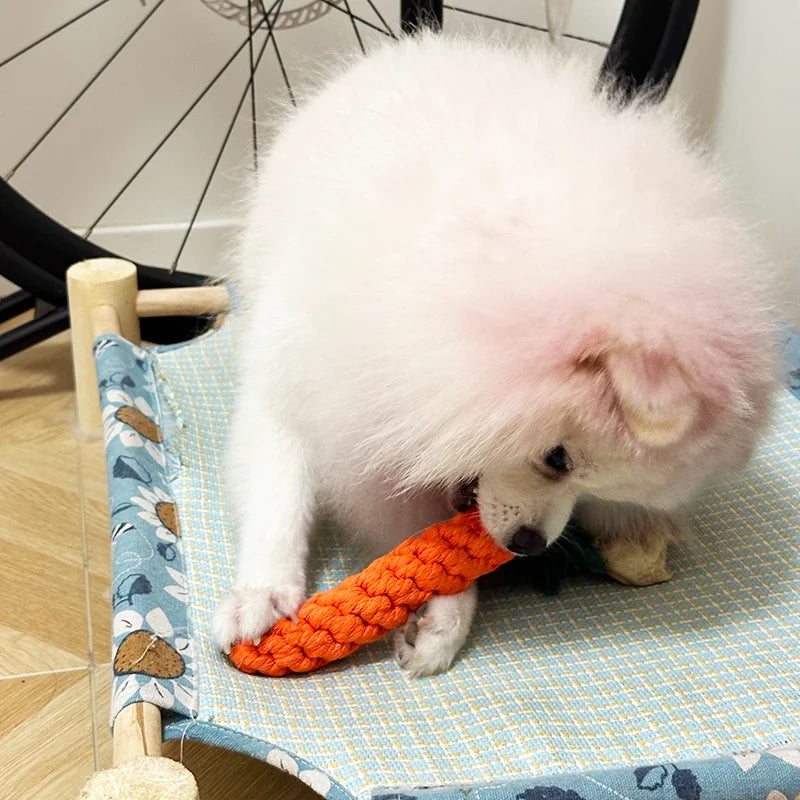 Chew Toys For Small Dogs Puppy Cleaning Teeth Bite Resistant Carrot Cotton Rope Pet Playing Toy Accessories Pet Supplies