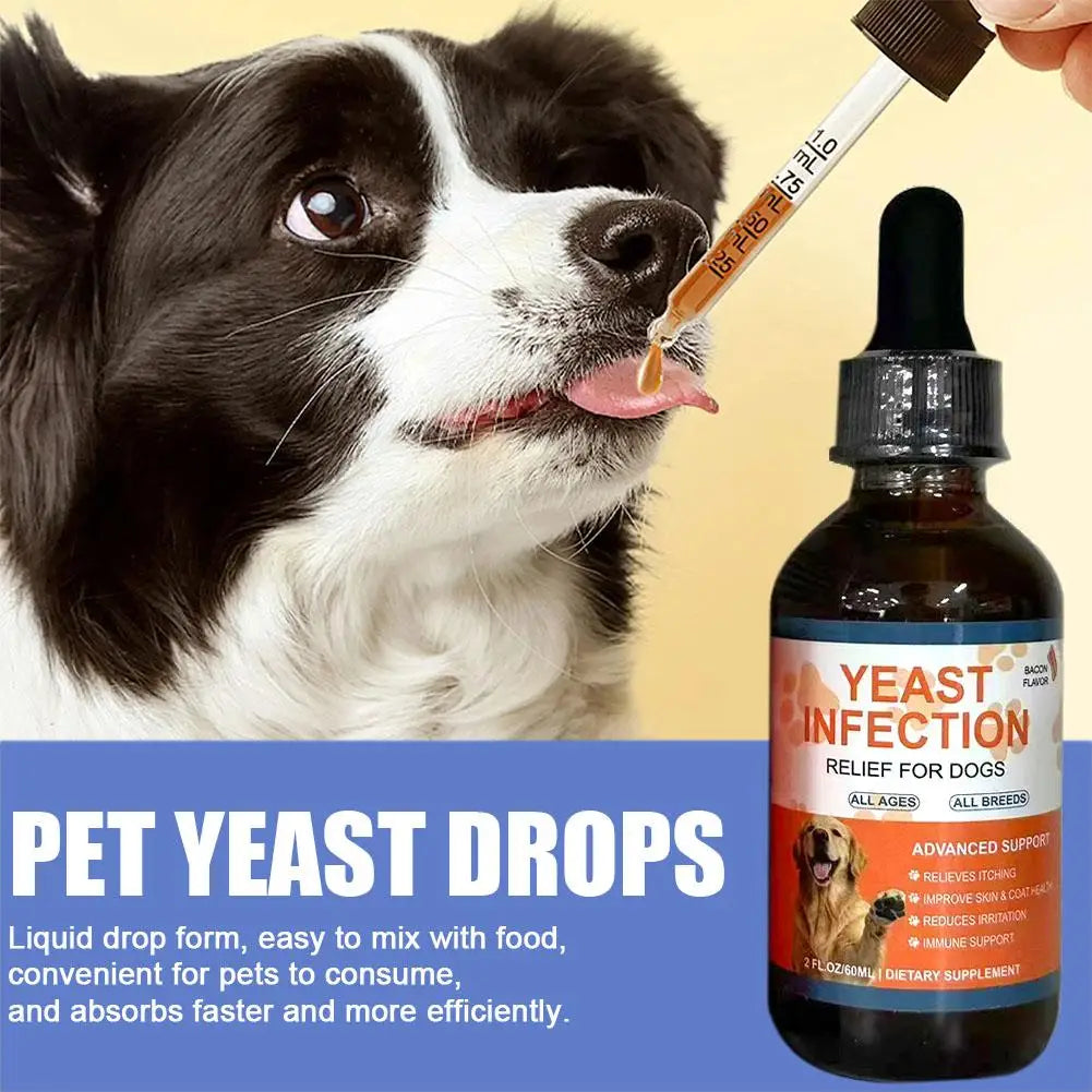 60ml Pet Yeast Drops for Digestive Health Improves Diarrhea & Constipation Enhances Skin & Hair Health Pet Care Supplement