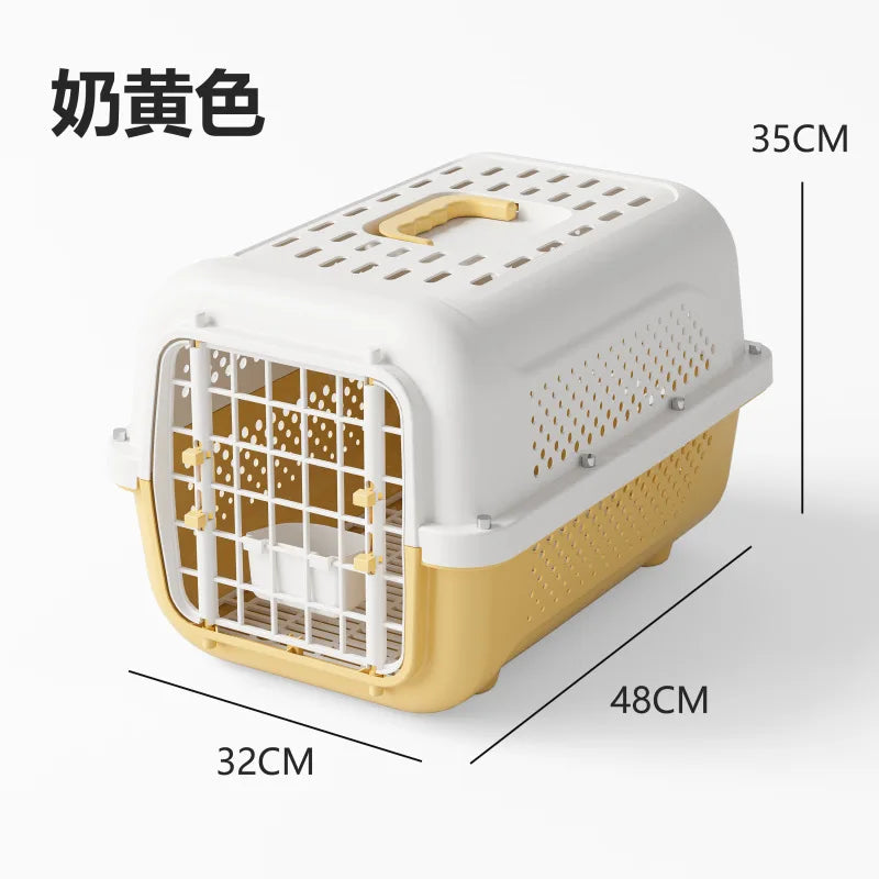 PP Airline Pet Crate Ventilated Travel Carrier Small Cat Dog Transport Box Cabin-Approved Portable Car Flight Kennel