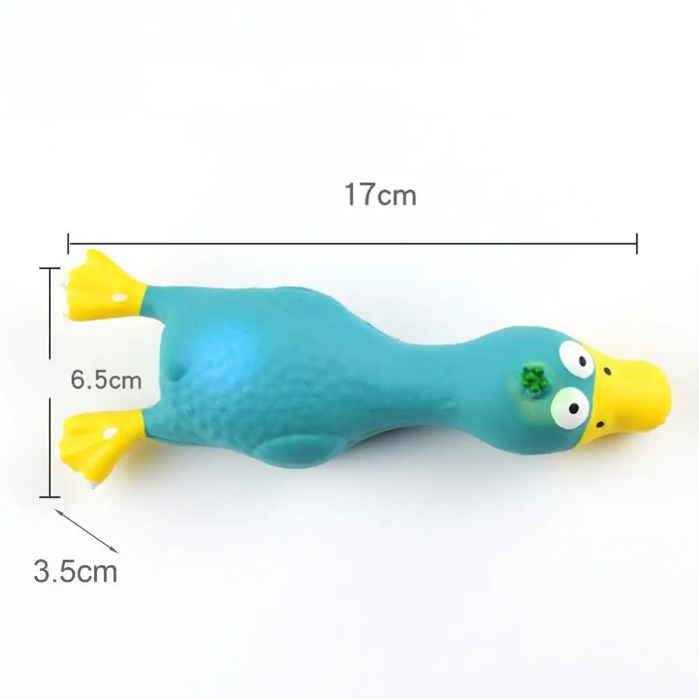 17*6.5cm Latex Chicken Dog Toy With Sound Boredom Relief Teeth Cleaning Molar Bite-Resistant Funny Squeaky Chicken Dog Chew Toy