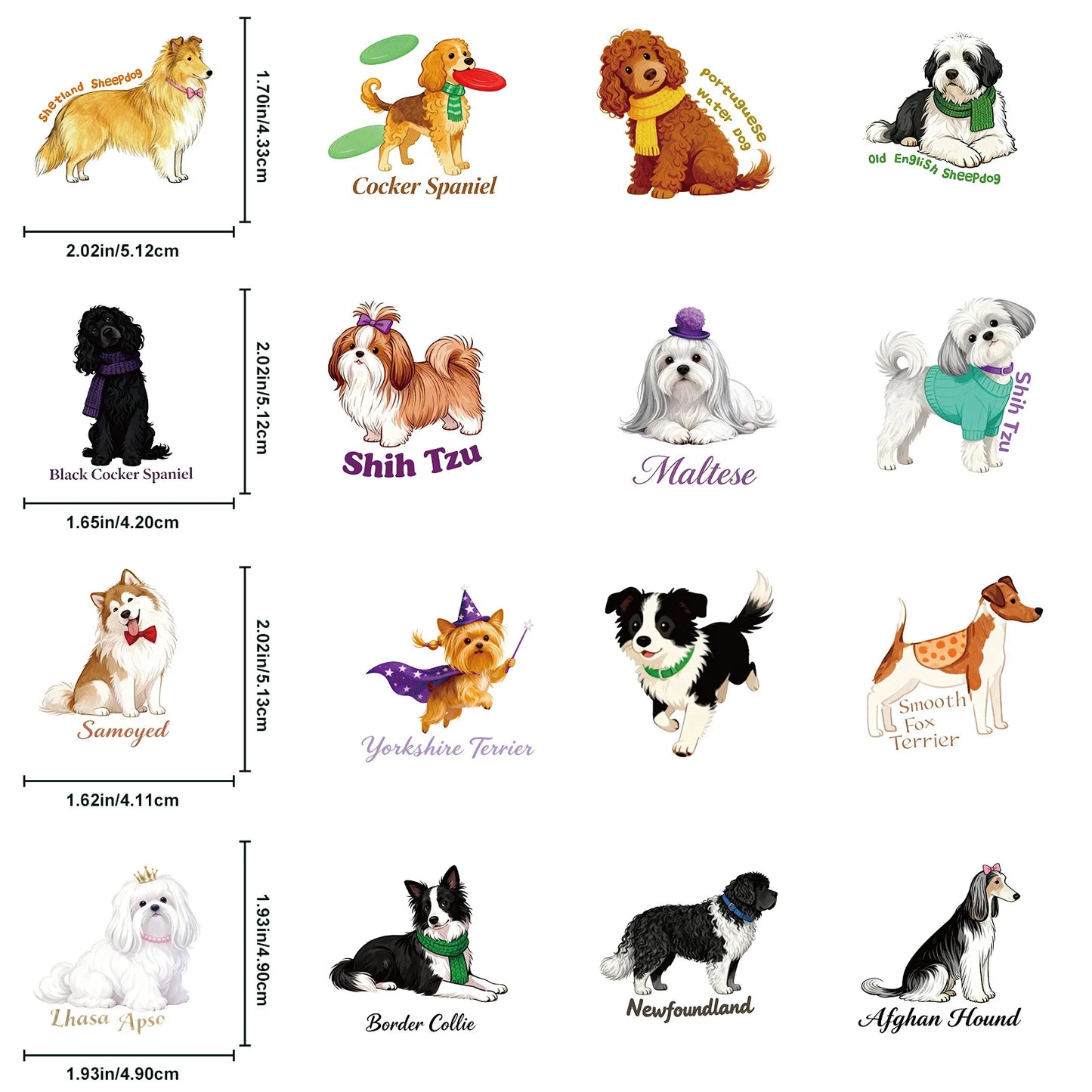56PCS Cute Various Dog Stickers Cartoon Transparent Graffiti Waterproof Decoration DIY Notebook Mobile Guitar Suitcase Decals