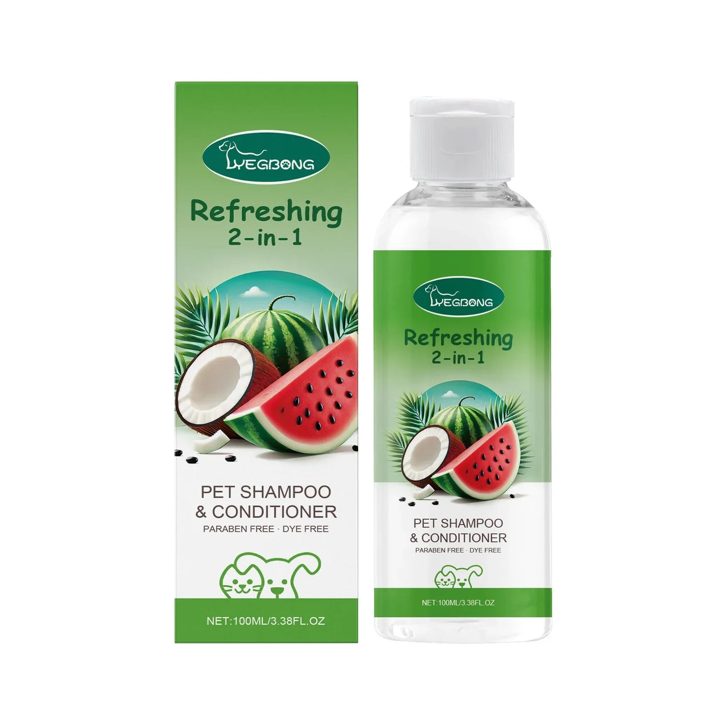 YEGBONG Refreshing 2-In-1 Pet Shampoo And Conditioner Itch Skin Moisturizing Dirt Odor Removal  Conditioner Dog Shower Gel