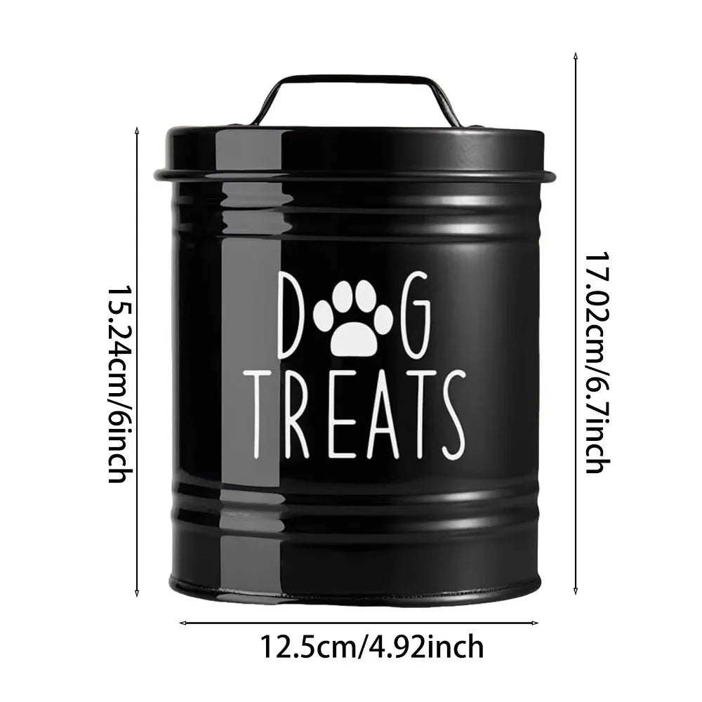 Large Capacity Dog Food Storage Container Airtight with Lids Pet Treat Container Moisture-Proof Metal Dog Treat Jar