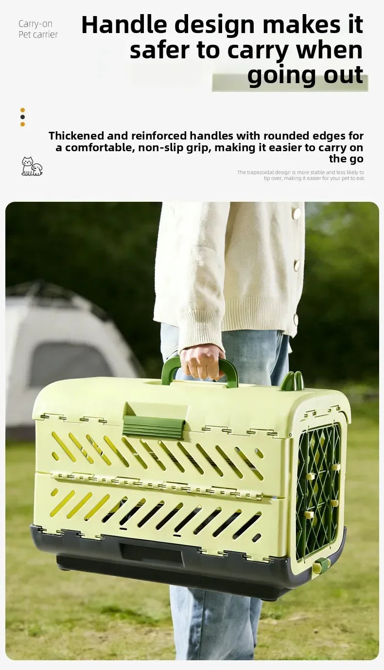 Foldable Large Pet Airline Carrier Portable Travel Kennel Cat Dog Cage Dog Accessories Foldable Cat Carrier Pet Carrier Luxury