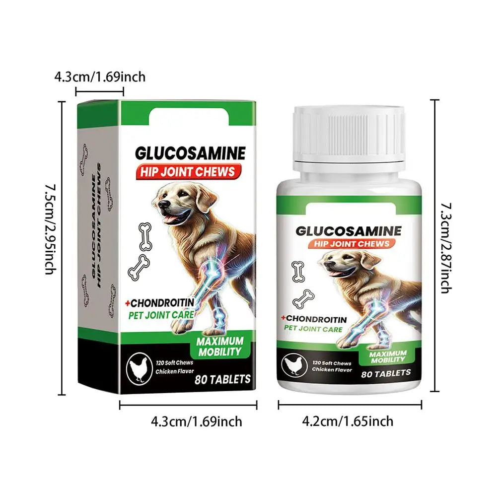 80 Tablets Pet Joint Care Soft Chews Supplement Glucosamine Pet Joint Care Chews Chondroitin Supplement For Dogs Joint Support
