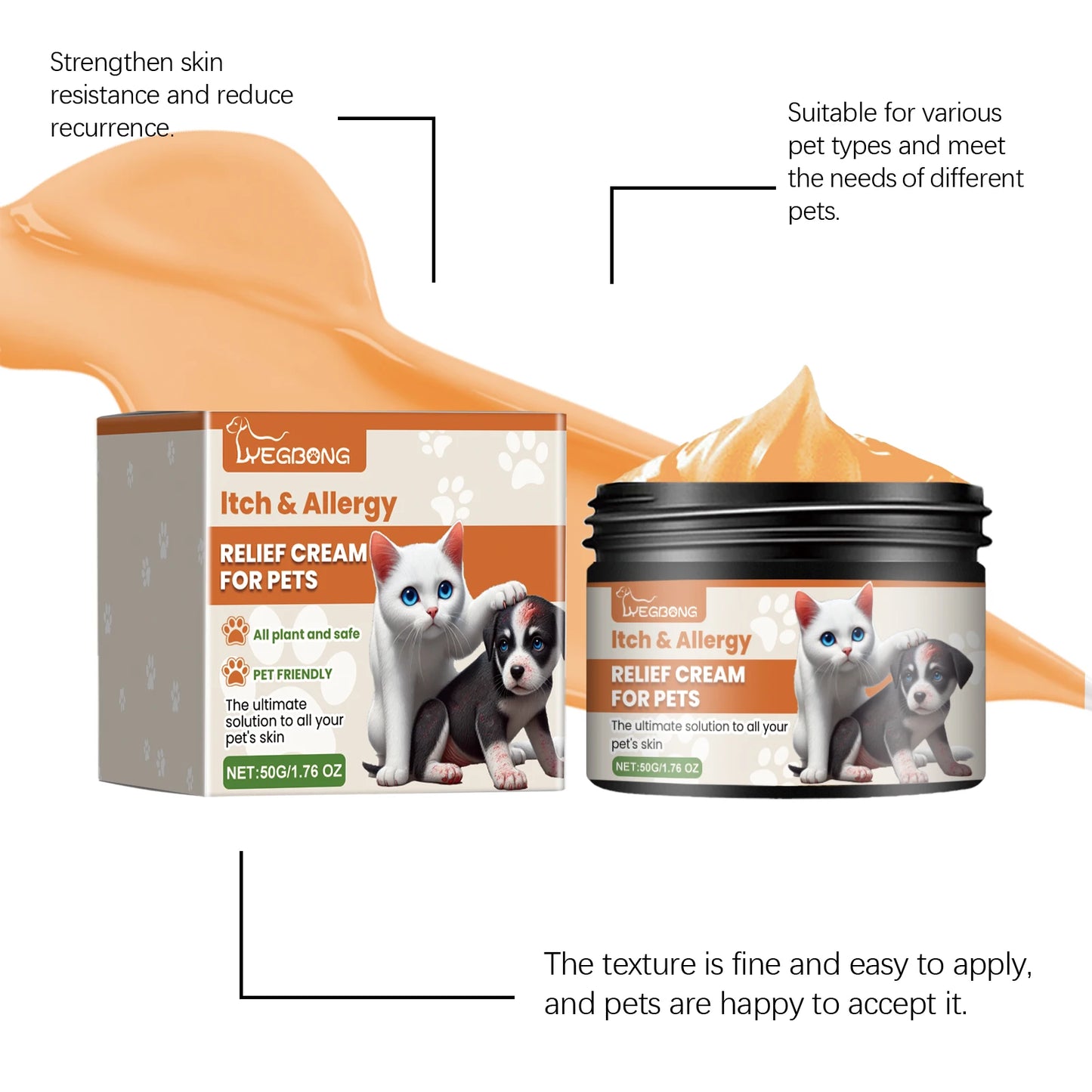 Yegbong New Pet Antipruritic and Anti-Allergic Skin Cream Skin Soothing and Restoring Care Herbal Nourishing Cream