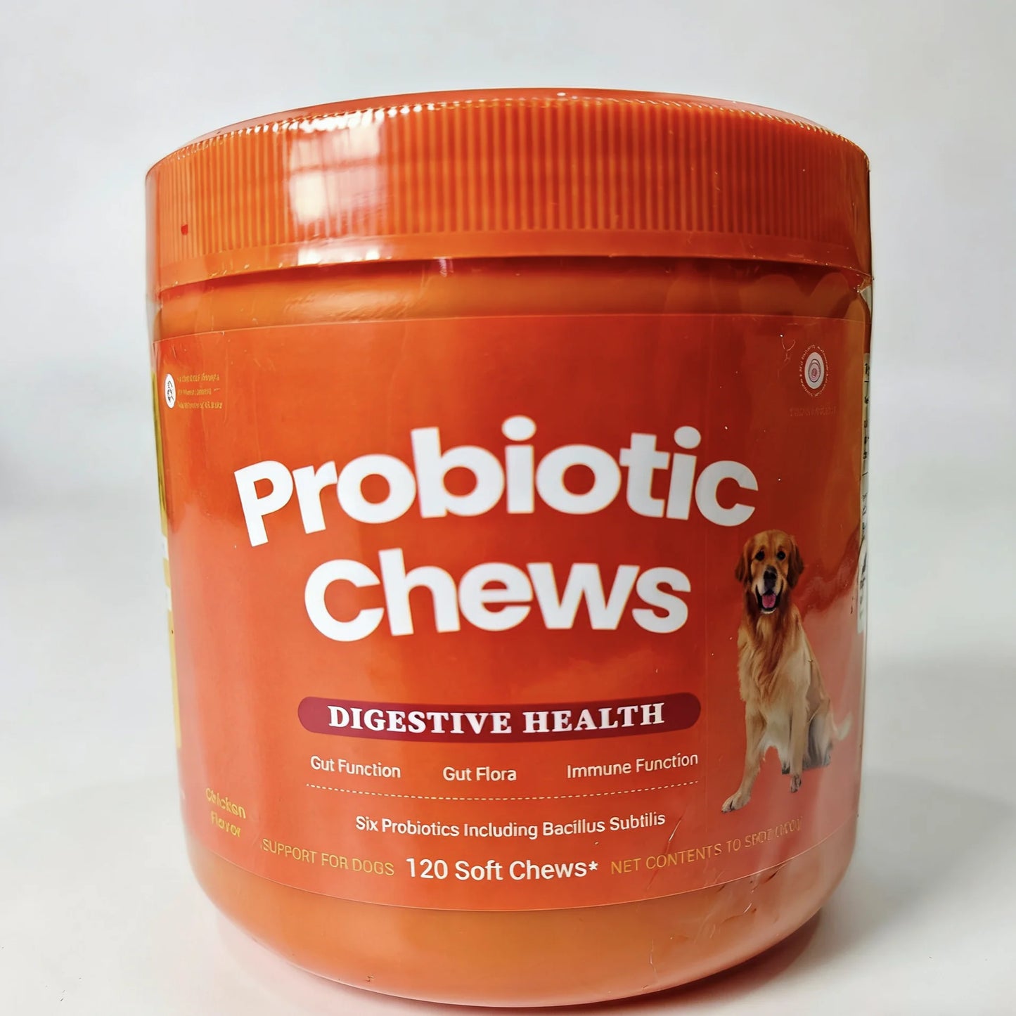 Dog Probiotic Chews  Digestive Health Support Chicken Flavor 120 Count Soft Chews Gut & Immune Support Supplement for Dogs