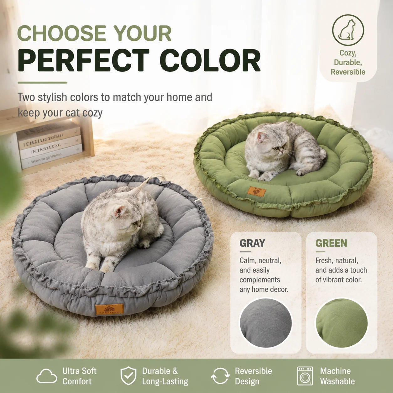 Round Cat Dog Bed Basket Plush Warm Winter Pet Cushion Nest Soft Sofa Sleeping Mat Reversible Shrink Drawstring Bed for Kittens