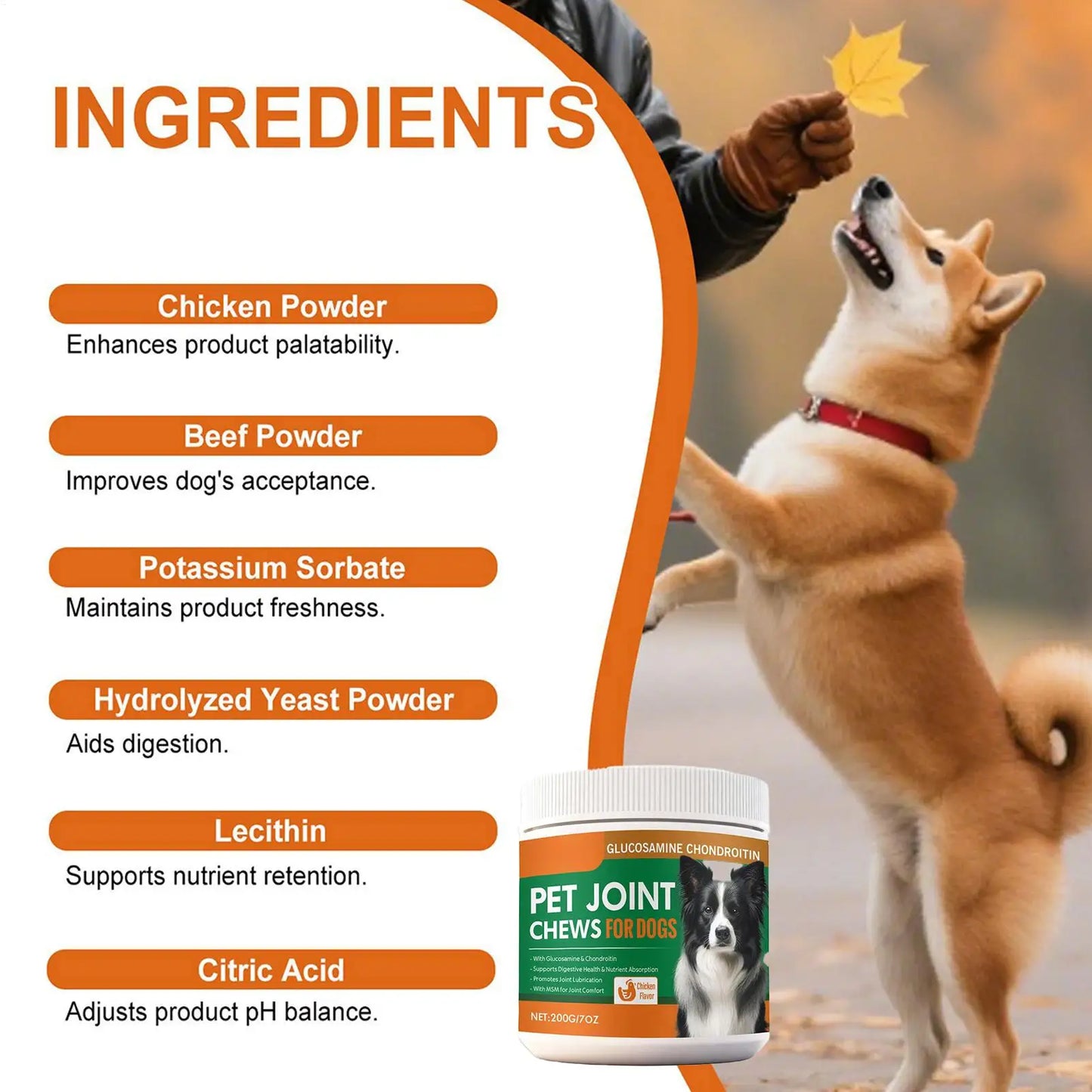 Joint Supplement For Dogs Chewable Pill 100-piece Dog Hip & Joint Care For Home Travel Daily Care Digestive Absorption Pet