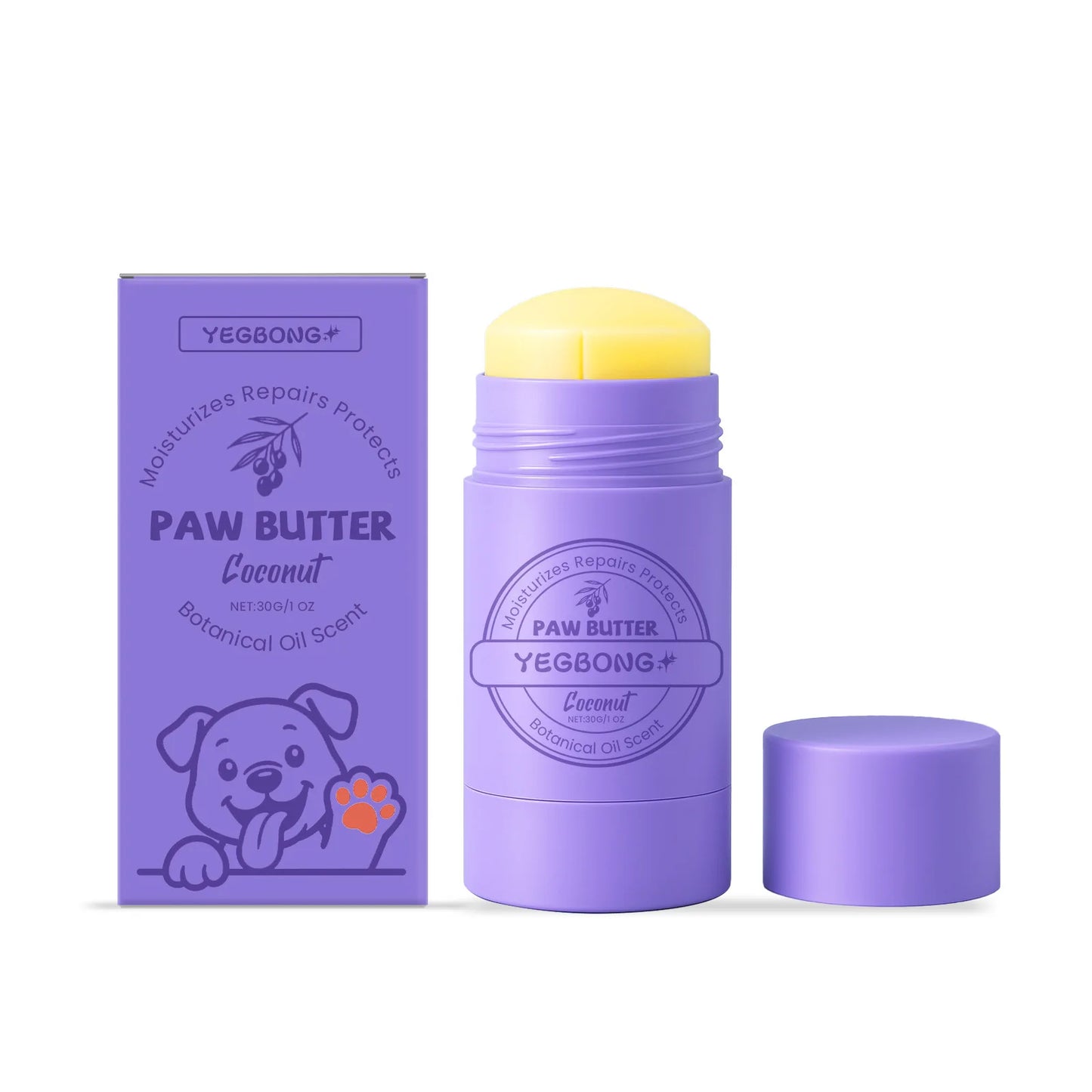 YEGBONG Paw Care Cream for Dogs Deep Moisturizing Improve Drying Not Slipping Coconut Oil Natural Ingredients Pet Paw Balm 30g