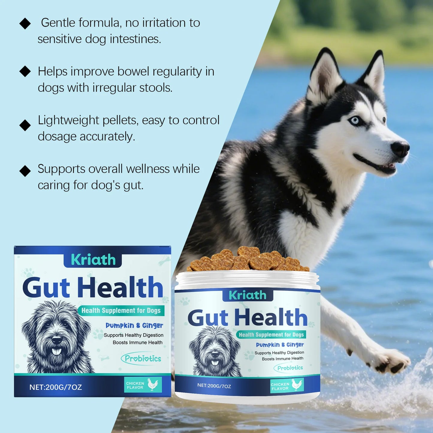 200g Dog Body Care Soft Granules-Protect Pet Health Aid Digestion Enhance Nutrient Absorption Balance Gut Flora Pet Comfort Care