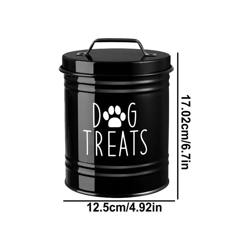 Dog Food Container Airtight Pet Food Storage Bin with Handle and Lid Metal Container for Puppy Cat Bird Feeding Snacks Organizer