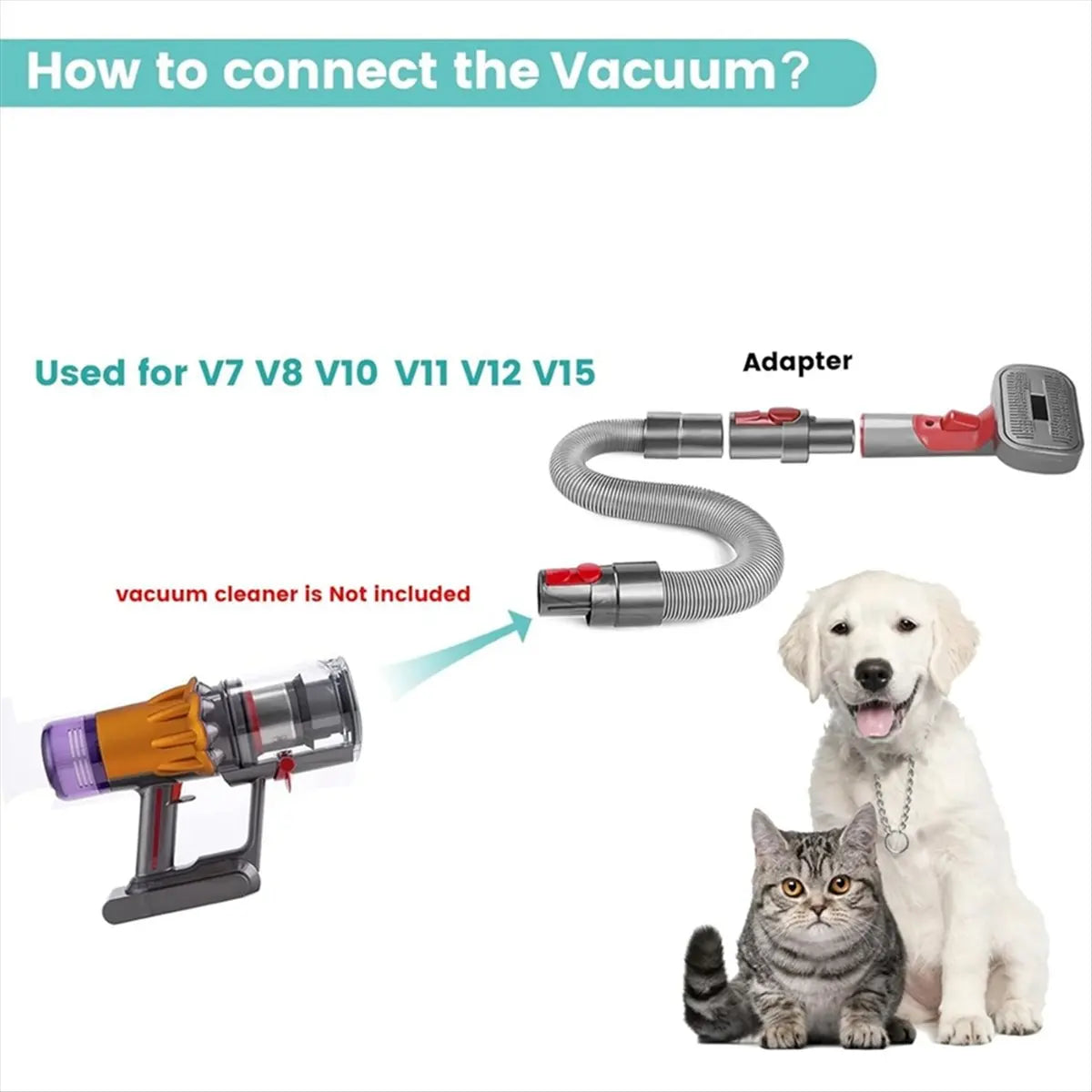 AB52 Pet Dog Grooming Kit for Vacuum V7 V8 V10 V11 V12 V15,Dog Grooming Brush Attachment,Dog Hair Groomer Tools