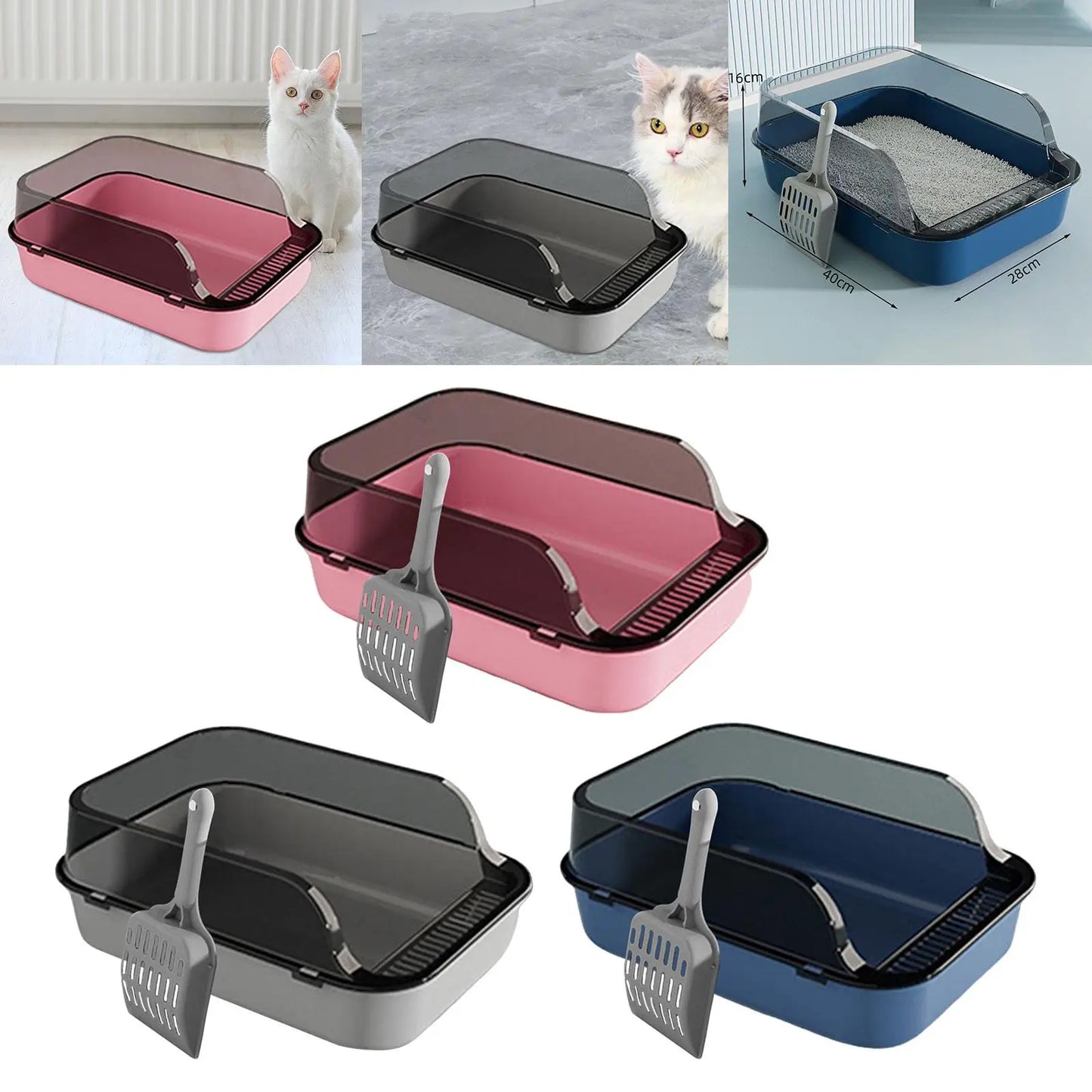 Cat Litter Box Kitten Potty Toilet for Small Medium Large Cats Small Animals