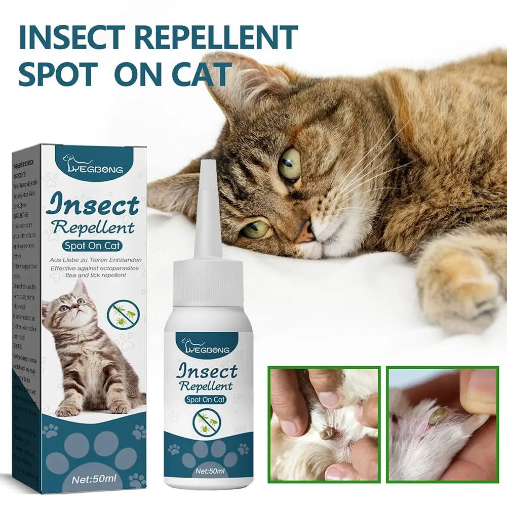 1pcs Pet Flea Killer Drops Anti Fleas Cats Ticks Lice Mite Removal Relieve Itching Dogs Ringworm Treatment Pet Insect Removal