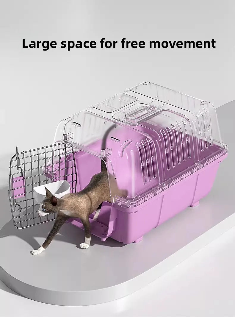 Pet Carrier Hard Plastic Travel Crate for Cats and Small Dogs Ventilated Car Kennel with Sturdy Handle for Outdoor Hiking
