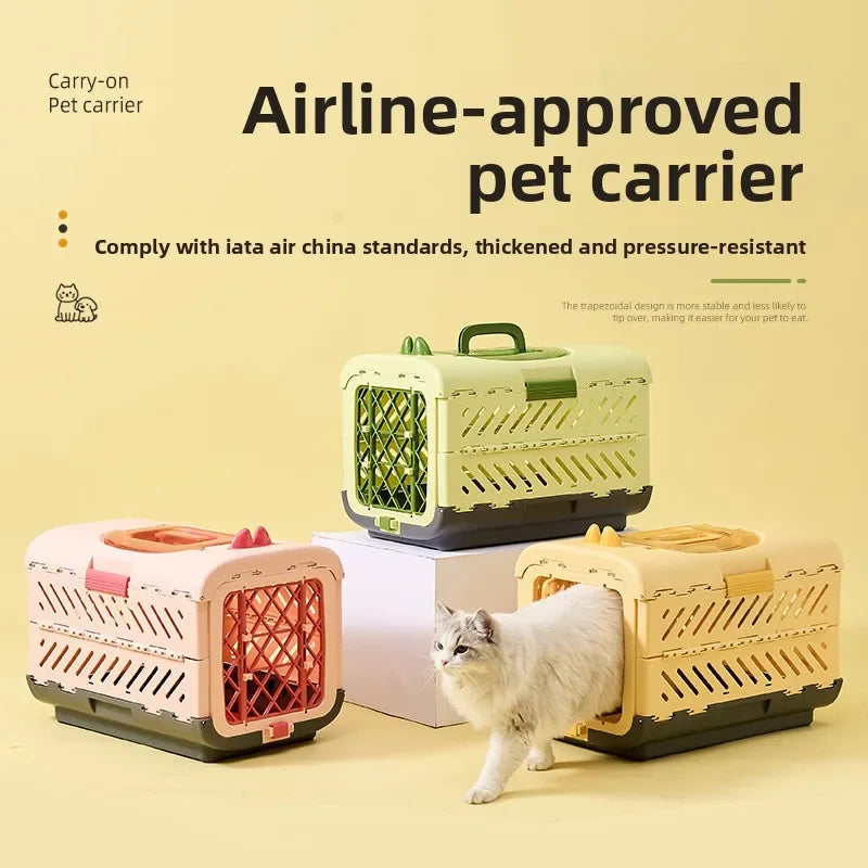 Foldable Large Pet Airline Carrier Portable Travel Kennel Cat Dog Cage Dog Accessories Foldable Cat Carrier Pet Carrier Luxury