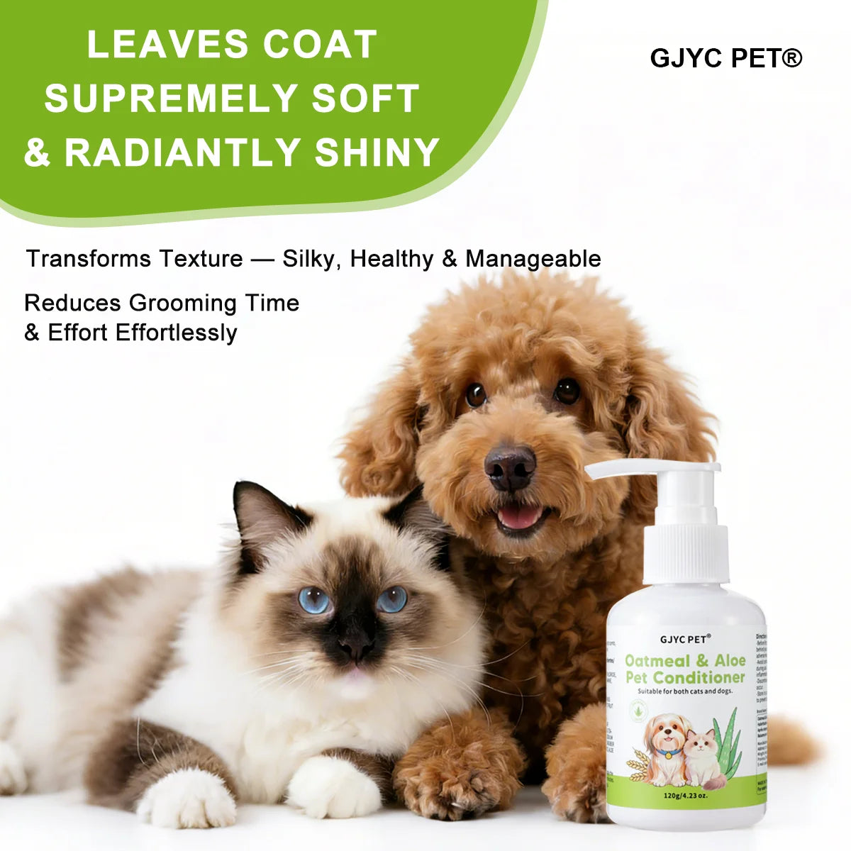 Pet Conditioner For Dog Cat Sensitive Skin Natural Oatmeal Aloe Detangling Hydrating Formula Soft Shiny Coat Long Lasting Scent