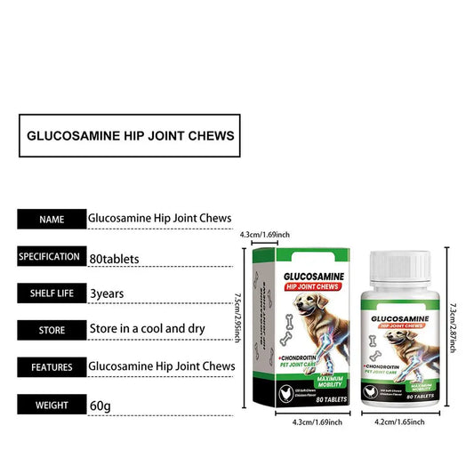 80 Tablets Pet Joint Care Soft Chews Supplement Glucosamine Pet Joint Care Chews Chondroitin Supplement For Dogs Joint Support