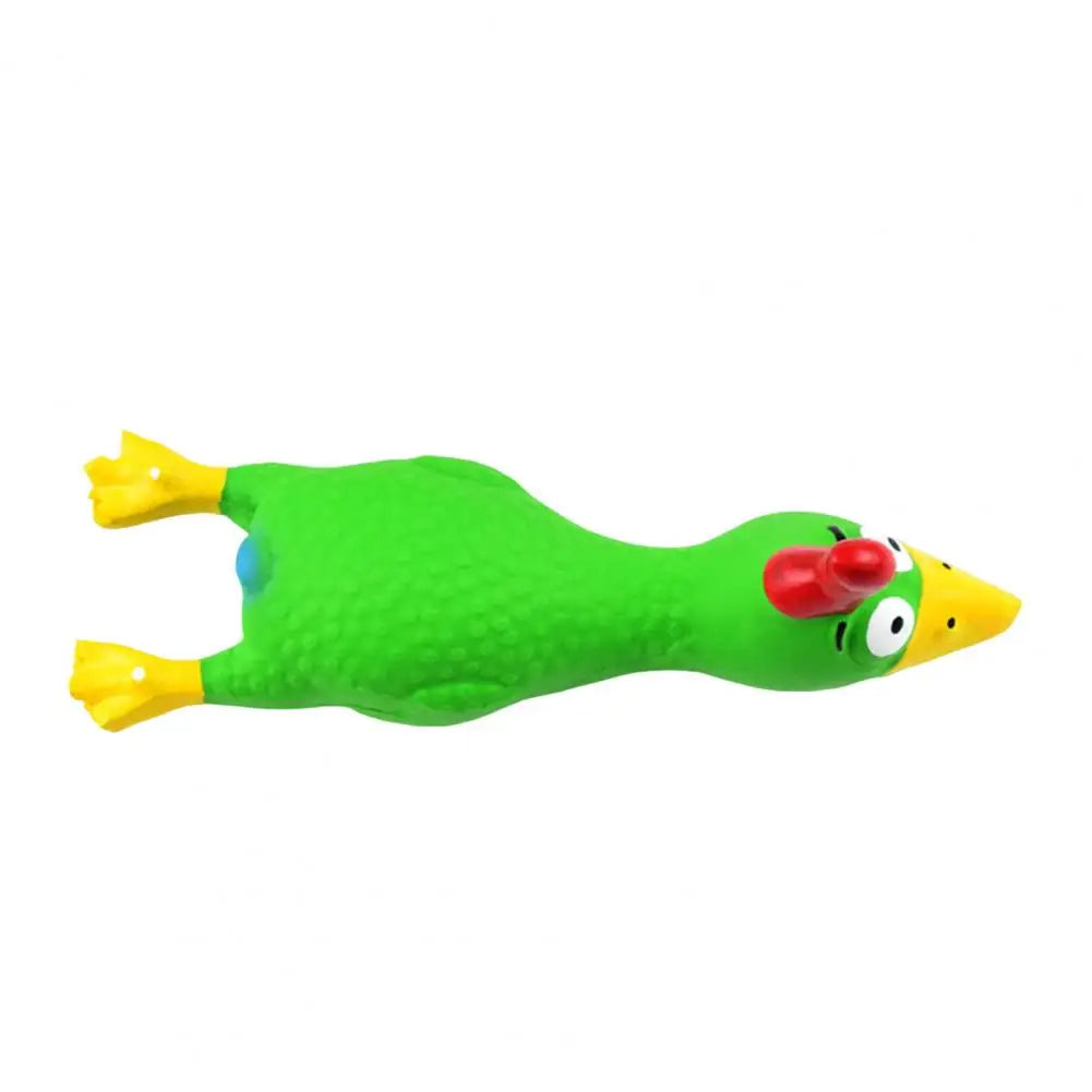 17*6.5cm Latex Chicken Dog Toy With Sound Boredom Relief Teeth Cleaning Molar Bite-Resistant Funny Squeaky Chicken Dog Chew Toy