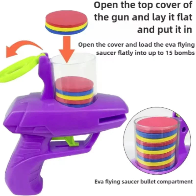 Funny Cat Toys Creative Turnip Gun with Reusable Foam Flying Disc Pet Hunting Interactive Toy Dog Cat Pet Supplies