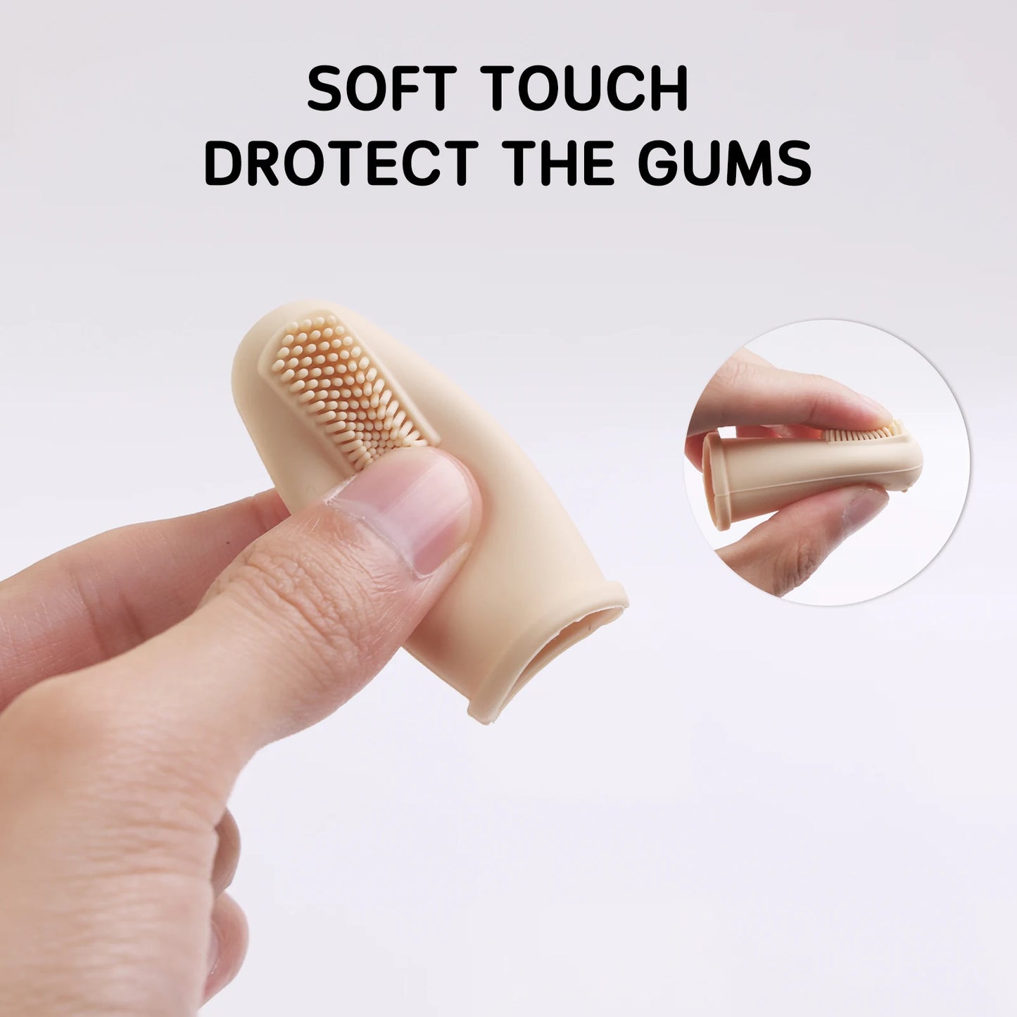 Silicone Pet Finger Toothbrush Soft Dog Cat Teeth Cleaning Brush Food Grade Dental Care Tool