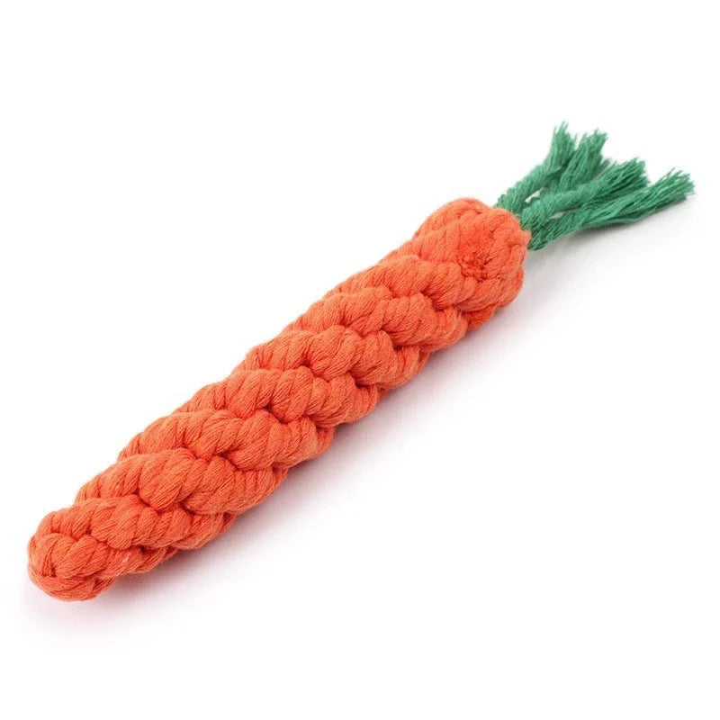 Chew Toys For Small Dogs Puppy Cleaning Teeth Bite Resistant Carrot Cotton Rope Pet Playing Toy Accessories Pet Supplies