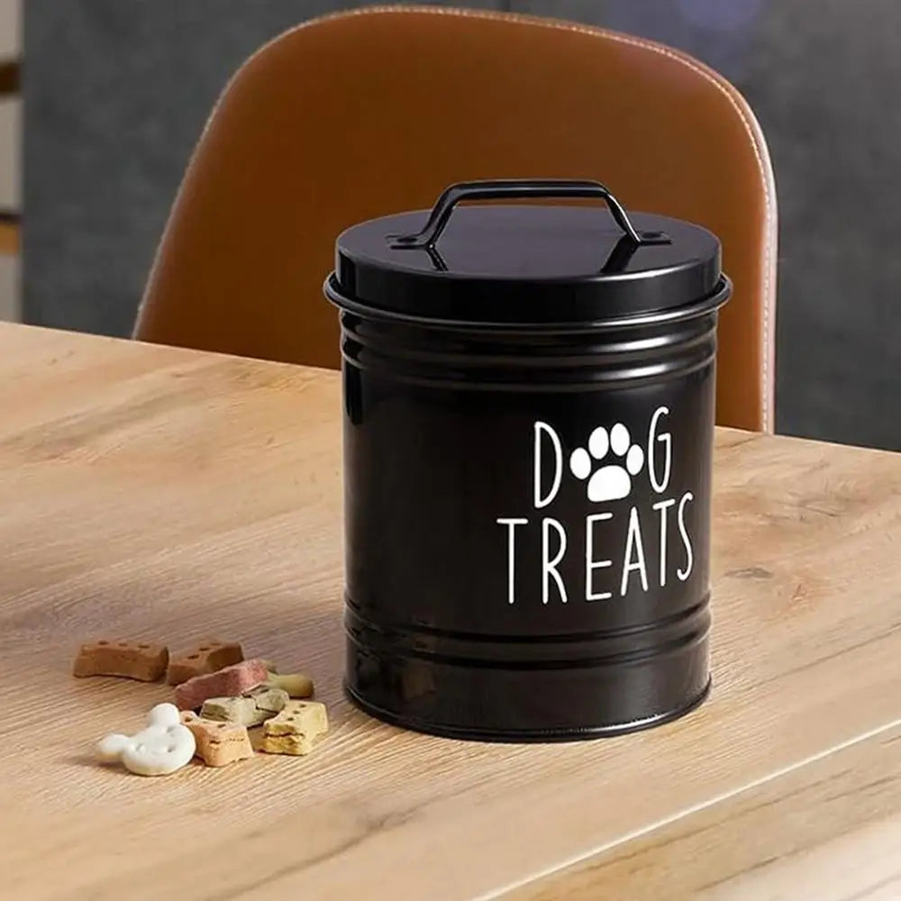 Dog Food Container Airtight Pet Food Storage Bin with Handle and Lid Metal Container for Puppy Cat Bird Feeding Snacks Organizer
