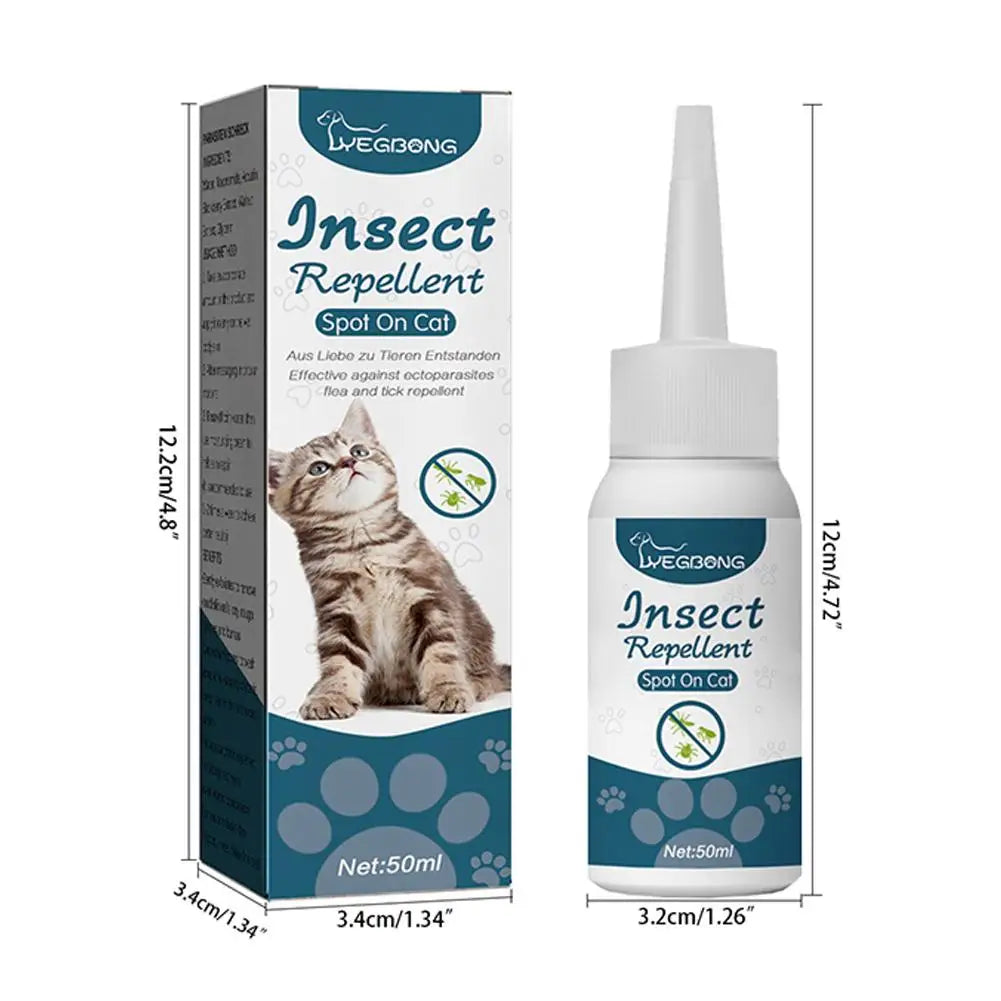 1pcs Pet Flea Killer Drops Anti Fleas Cats Ticks Lice Mite Removal Relieve Itching Dogs Ringworm Treatment Pet Insect Removal