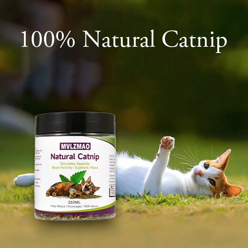 Cat Toys - Silvervine Catnip for Cats, 100% Natural Catnip Catnip Herbal Tea Loose Leaf, 210ML, Safe for All Cat Ages Pet Supply
