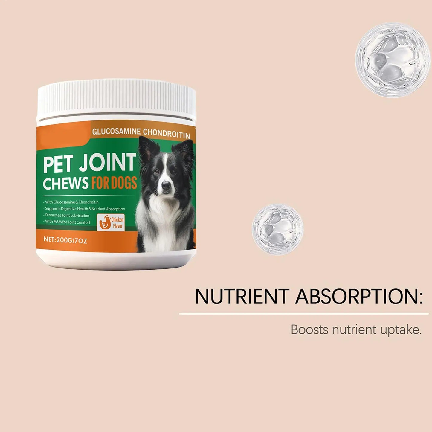 Joint Supplement For Dogs Chewable Pill 100-piece Dog Hip & Joint Care For Home Travel Daily Care Digestive Absorption Pet