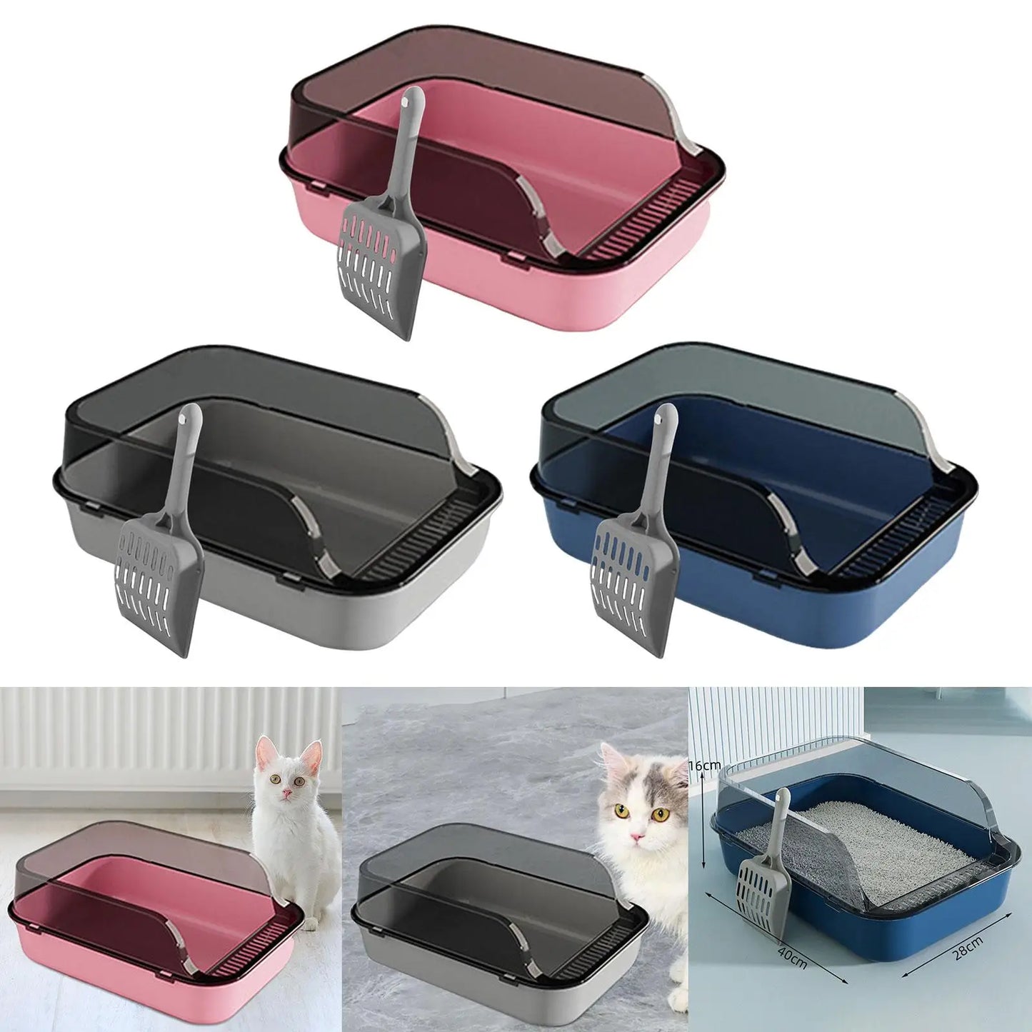 Cat Litter Box Kitten Potty Toilet for Small Medium Large Cats Small Animals